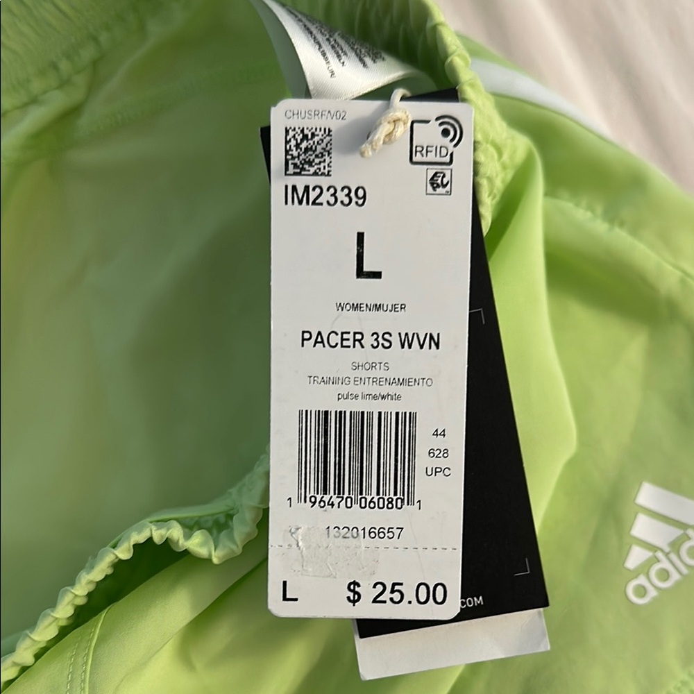 Adidas Women's Lime Green Shorts - Picture 3 of 3